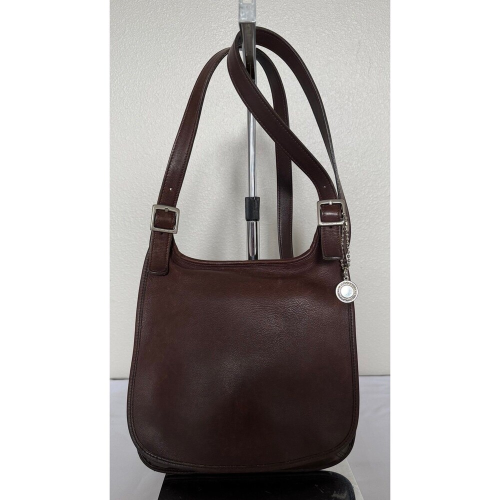 Vintage COACH  Hippie Flap Saddle Crossbody Bag Dark Brown Leather